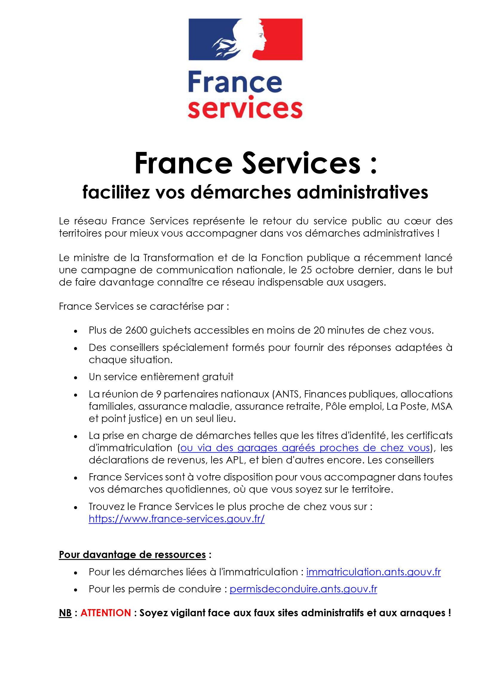 FRANCE SERVICES DEMARCHES 2023
