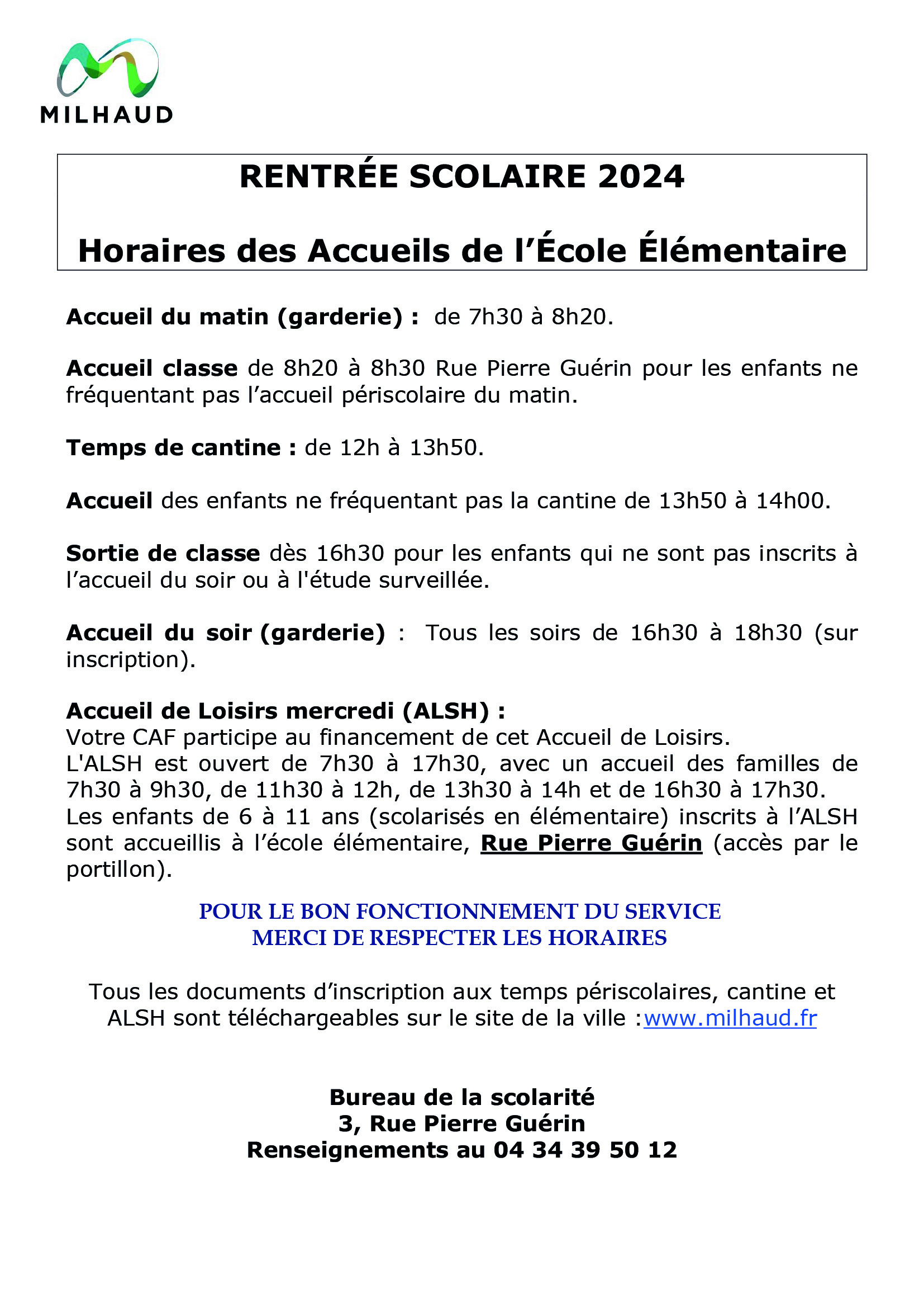 2024 HORAIRES RENTREE EE 29 08 2024