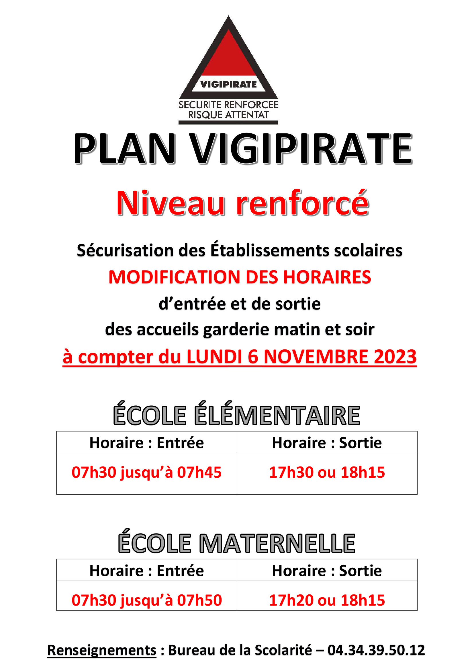 PLAN VIGIPIRATE Sécurisation Ets Scolaires MODIF 1