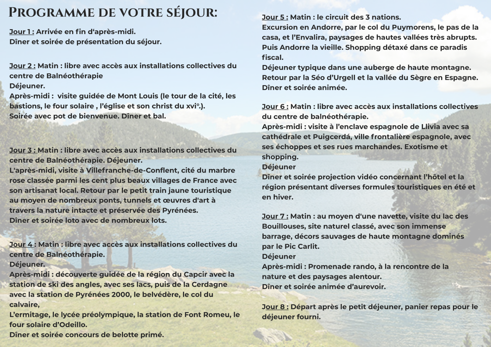 2 C SEJOUR MONT LOUIS PROGRAMME