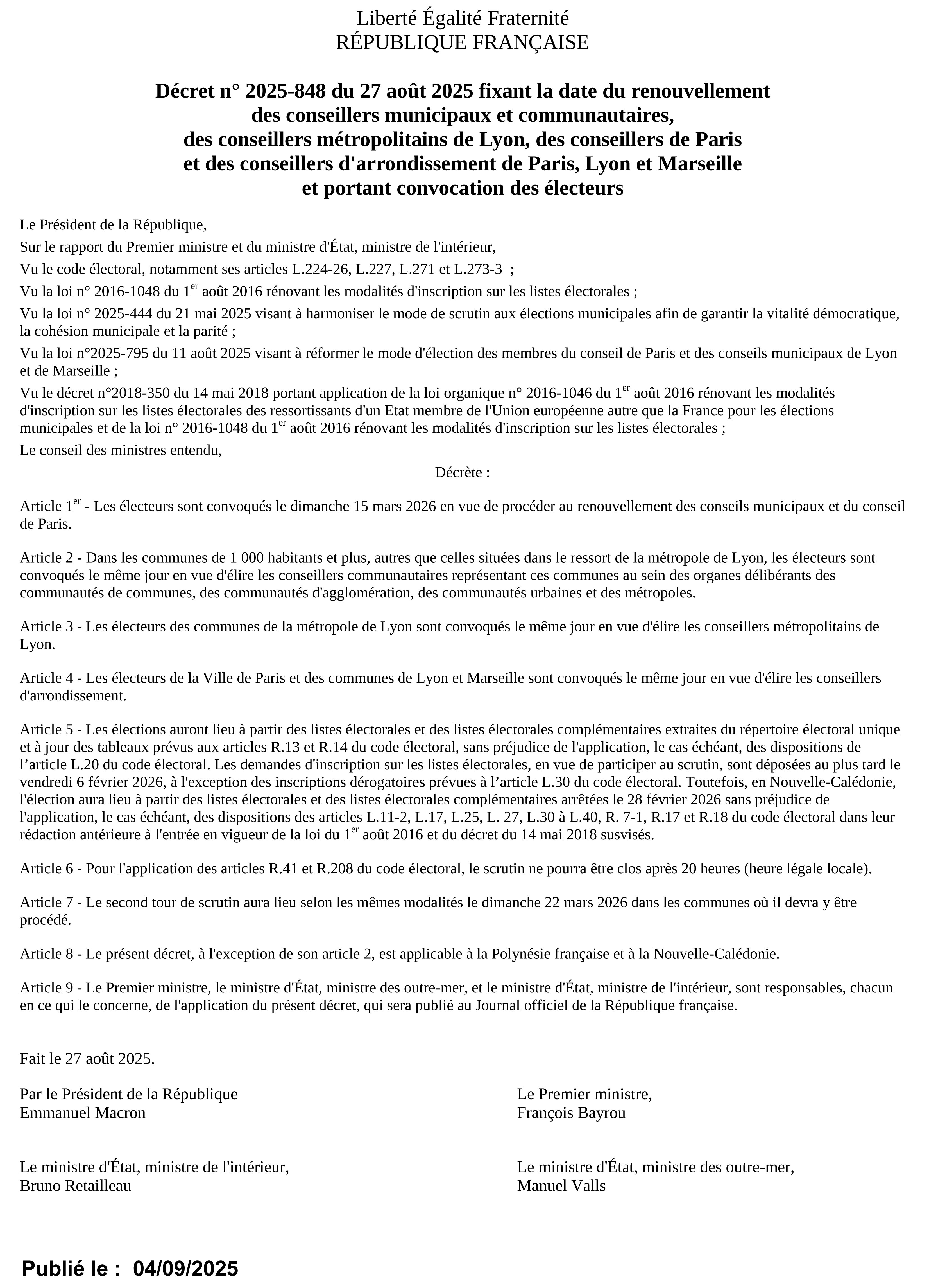 DECRET N2025 848 27 08 2025