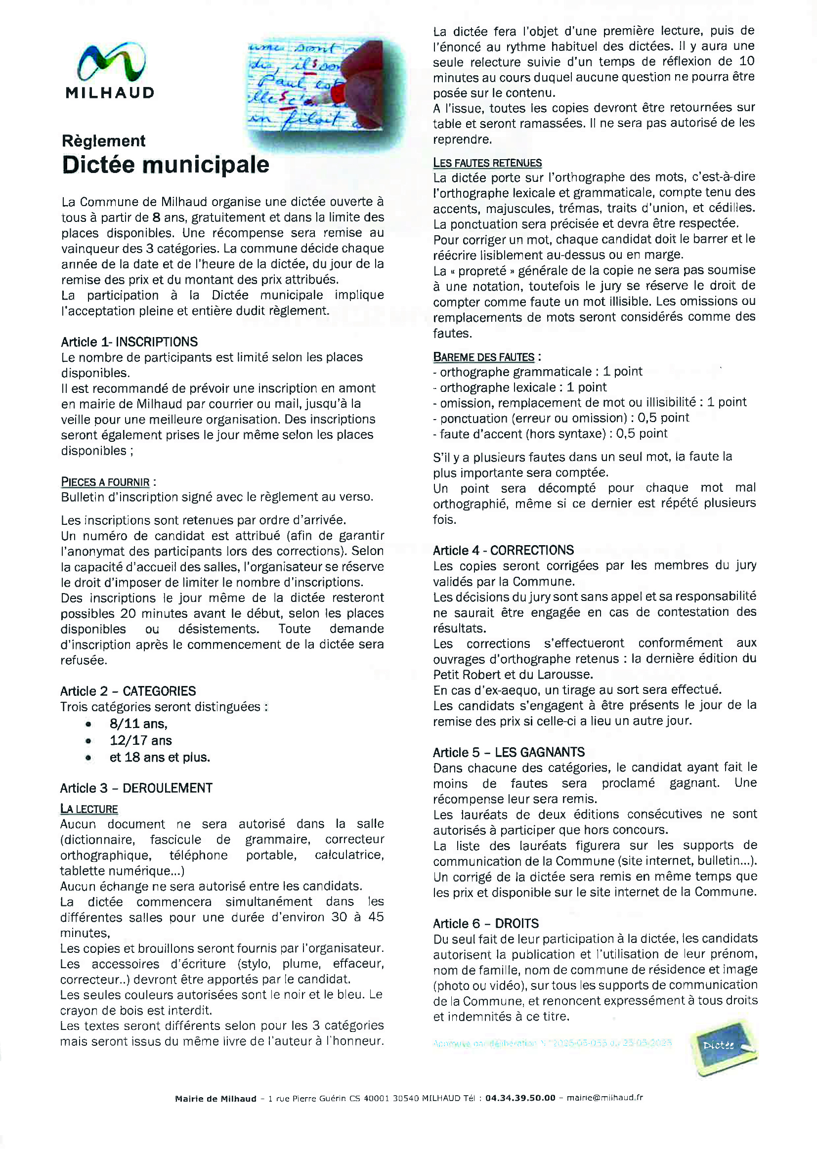 3 DICTEE REGLEMENT 2026