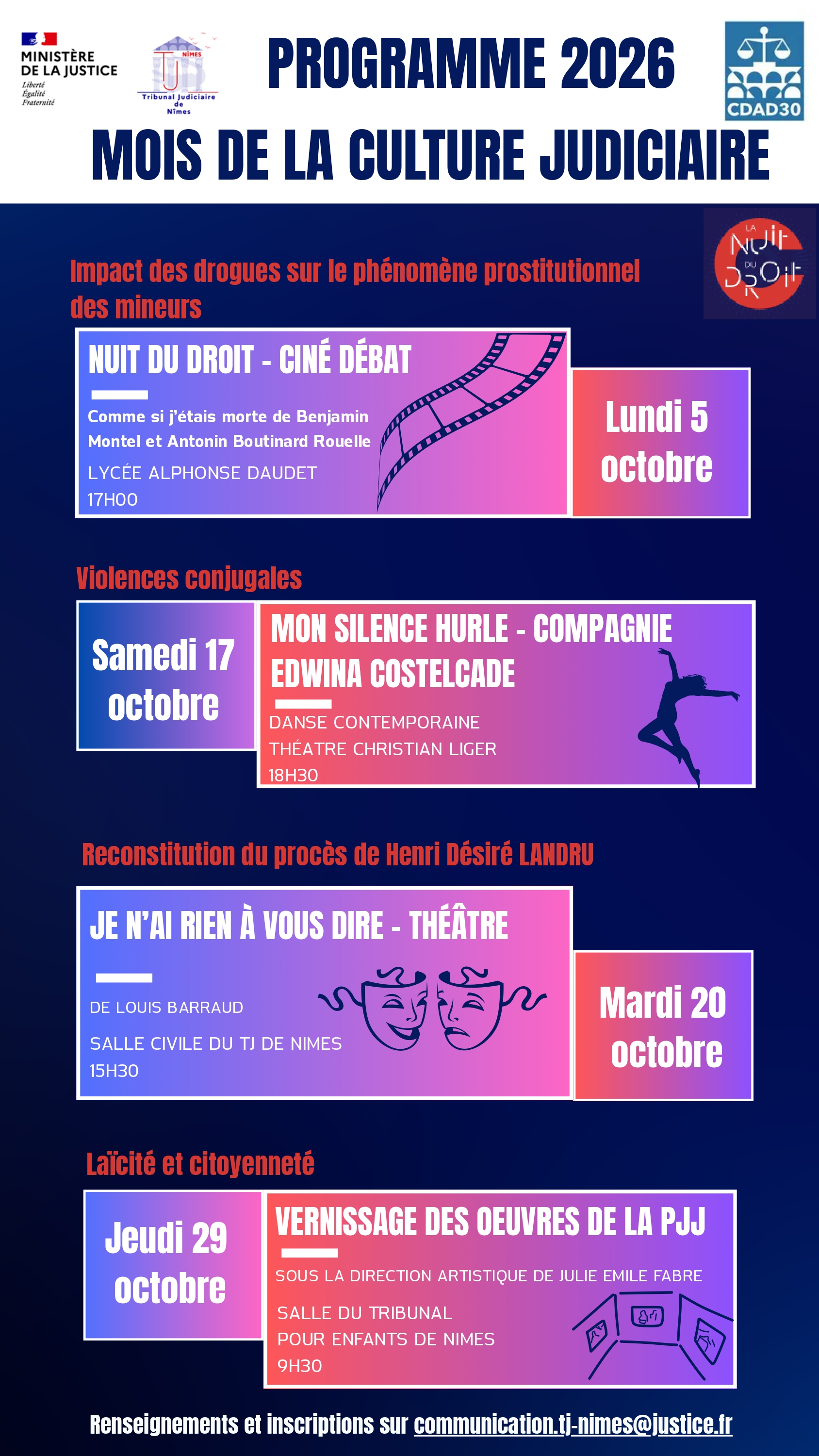 PROGRAMME 2026 OCTOBRE