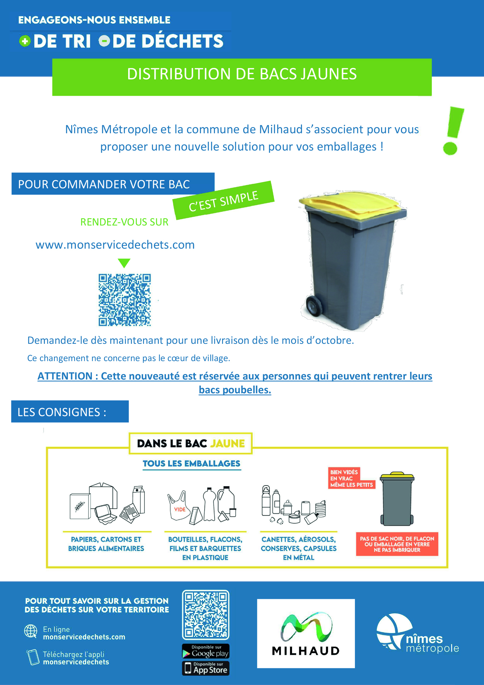 AFF DISTRIBUTION DE BACS JAUNES 13 10 2026